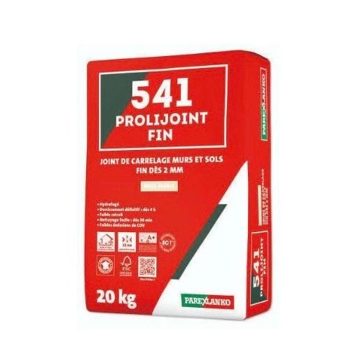 Joint Carrelage Mur Sol ParexLanko 541 Prolijoint Fin Gris Perle 20kg